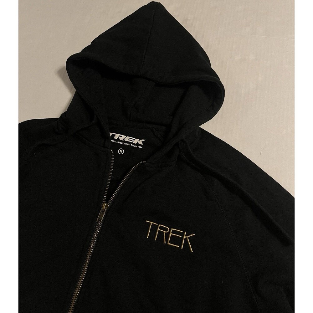 TREK Cycling Bicycle Mountain Bike Logo Full Zip Hoodie Sweatshirt Jacket MEDIUM